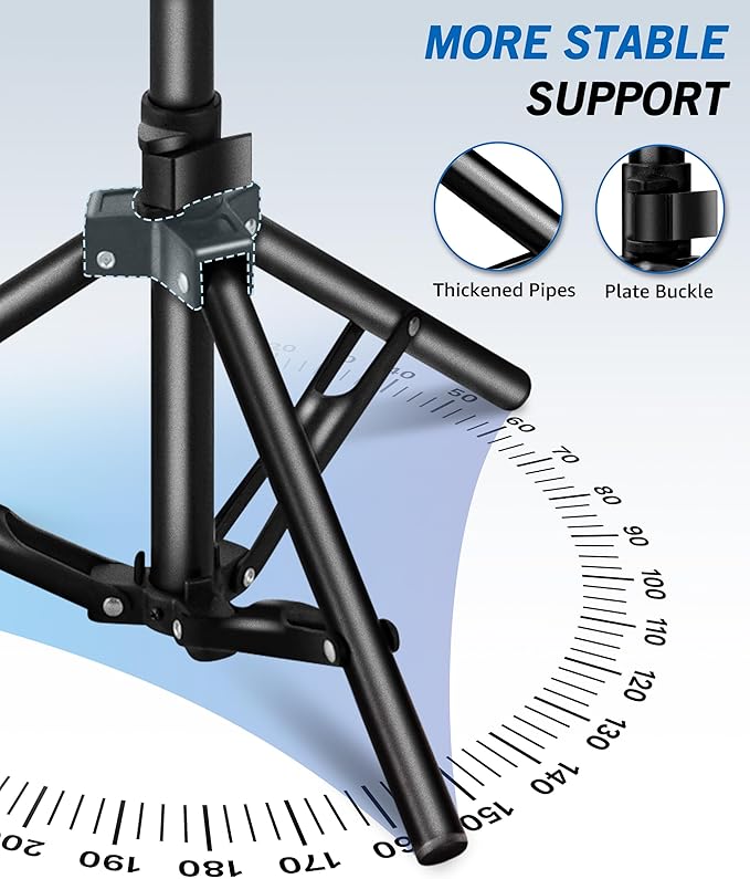 Lusweimi Projector Stand Tripod, 56 Inch Height Adjustable Laptop Stand with 16x11 Inch Tray, Portable Projector Mount, Stable Tall Tablet Floor Stand for Office, Home, Outdoor, Studio and DJ Racks