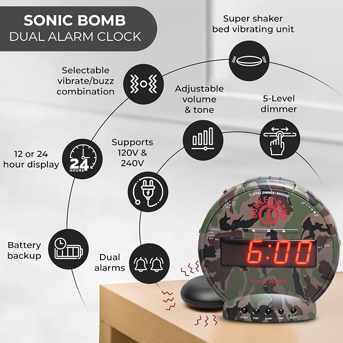 Sonic Bomb Dual Alarm Clock - Image 4