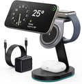 3 in 1 Wireless Charger Charging Station for iPhone,Qi2 Certified 15W Magnetic Charging Stand for Mag-Safe with 30W USB C Adapter&Friendly Night Light for iPhone 16/15/14/13/12,Apple Watch,AirPods