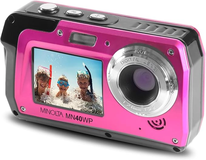 Minolta MN40WP 48MP Waterproof Digital Camera – Dual LCD Screens, 2.7K QHD Video by Minolta
