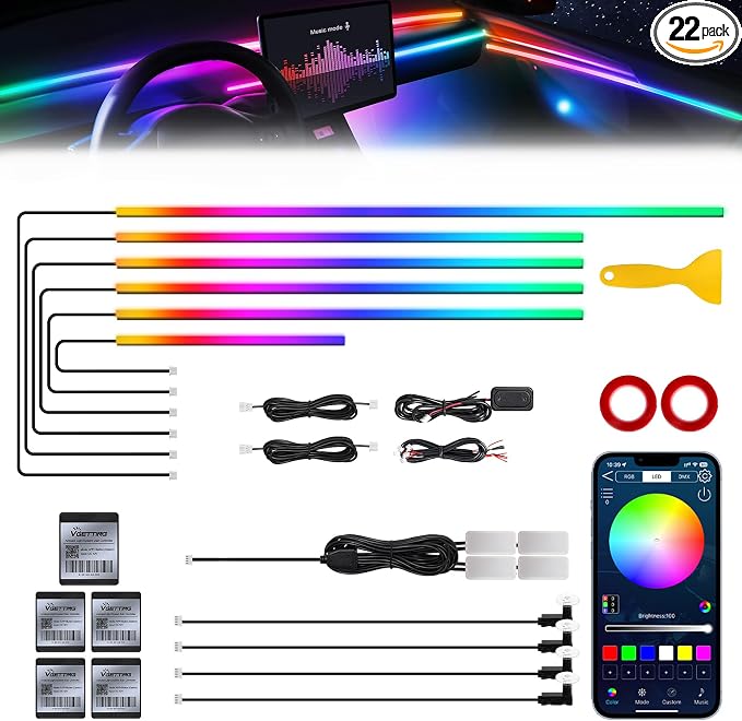 Dreamcolor Acrylic Interior Car LED Strip Light by MAODANER