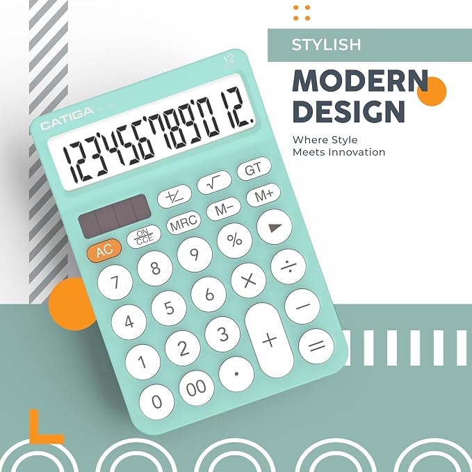 CATIGA 12 Digit Desktop Calculator Basic Desk Calculator - Image 6
