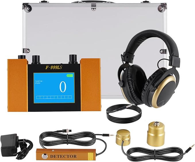 Underground Water Leak Detector Water Leak Detection Device Water Pipe Leak Detector with Digital Display & Adjustable 4 Gears Frequency for Pool Pipe, Fire Pipe, Floor Heating Pipe