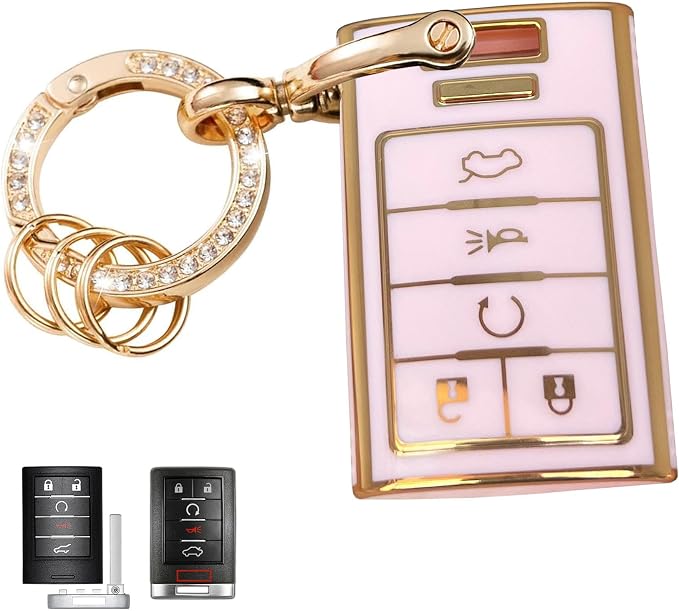 Keyless Entry Systems Key for Cadillac Key Fob Cover Shell by WENHENI