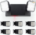 Sunco 6 Pack LED Emergency Lights, Commercial Lighting for Business, Power Outages, Offices, with Backup Battery (90 Minutes), Wall Mount, Hard Wired, Black, 120-277V, Fire Resistant (94V-0) UL.