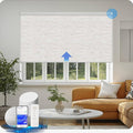 COOLWINDS Motorized Blinds with Remote Cordless Automatic Motorized Shades Custom Blinds for Windows Smart Curtains Compatible with Alexa Google Home(Blackout Linen Sandy Beach,W48 x H72in)