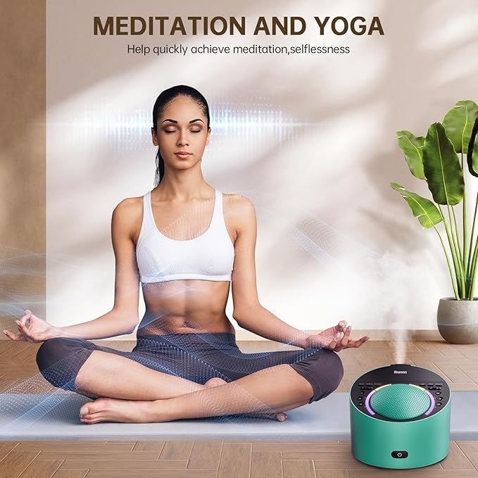 ANWOON Sound Machine & Aroma Diffuser Pro 4-in-1 Sleep System, Premium Metal Shell with Schumann Resonance &Night Light, White Noise &50+ Natural Sounds -for Sleep, Focus, Relaxation -Adults Kids Baby
