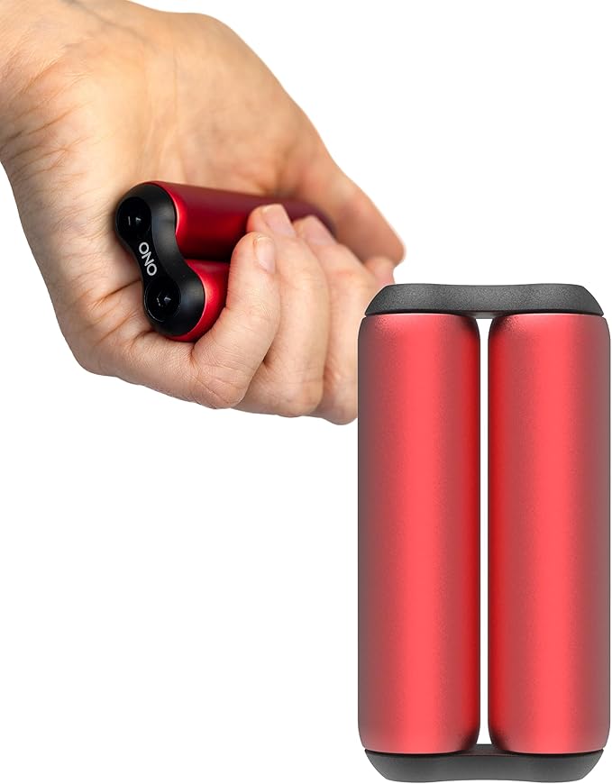 ONO Roller - Handheld Fidget Toy for Adults | Help Relieve Stress, Anxiety, Tension | Promotes Focus, Clarity | Compact, Portable Design (Red, Junior Size - Aluminum)
