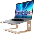 SOUNDANCE Laptop Stand, Aluminum Computer Riser, Ergonomic Laptops Elevator for Desk, Metal Holder Compatible with 10 to 15.6 Inches Notebook Computer, Champagne Gold