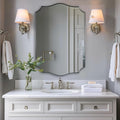 ANDY STAR Chrome Mirror 24x36, Polished Silver Bathroom Mirror, Modern Wavy Mirror with Sophisticated Curved Design, SUS304 Anti-Rust, 1’’ Deep Wall-Mounted Vertically/Horizontally