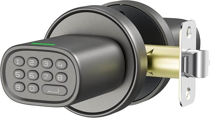ThorBolt Door Lock Knob with Keypad Keyless Entry Door Knob Electric Coded Indoor Door Knob for Interior Doors Thickness up to 2-1/4", Bedroom, Home Office, Garage, 4xAA Alkaline Battery, M1 Titanium