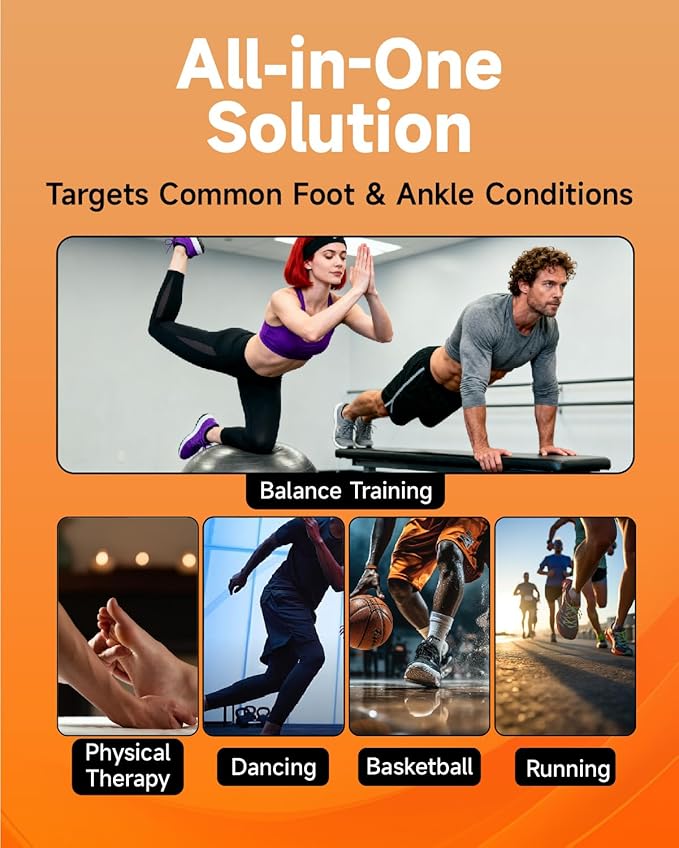 Ankle Strengthener & Single Leg Balance Board, Foot Strengthener for Plantar Fasciitis & Achilles Tendonitis, Physical Therapy, Sprain Recovery & Arch Support