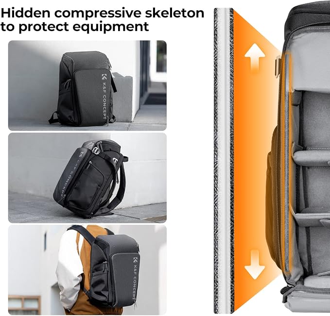 K&F CONCEPT Professional Camera Backpack, Large Photography Backpack Expandable - Image 5