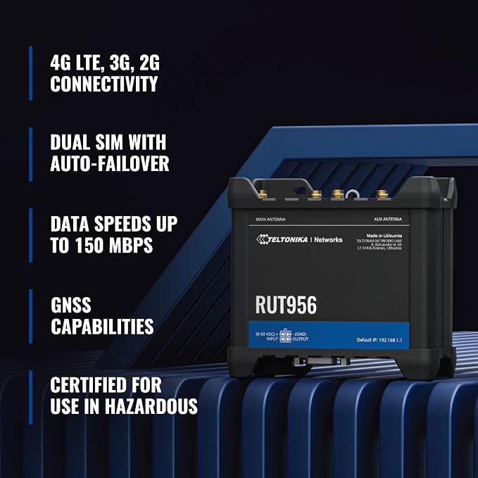 Teltonika RUT956 Industrial Cellular WiFi Router - 4G LTE - Image 2