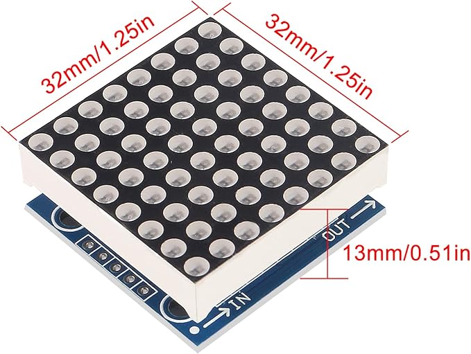 ACEIRMC 5PCS MAX7219 8x8 Dot Matrix LED Display Module 5V MCU Control MAX7219 88 LED Dot Matrix DIY Kit (B)
