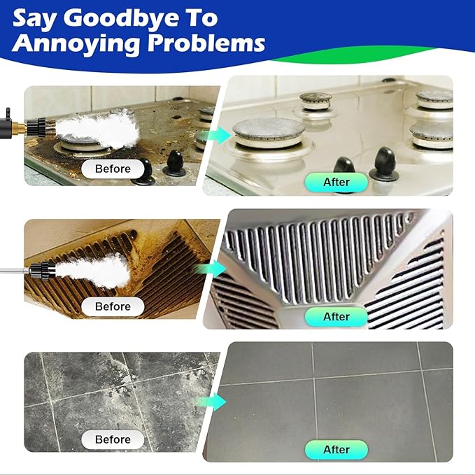 Flgocexs Steam Cleaner for Home,2500W Pressurized Steam Cleaner with 3 Brush Heads Portable Steamer for Cleaning Multi Surface Steam Cleaners with 2L Tank for Floor Car Carpet Upholstery