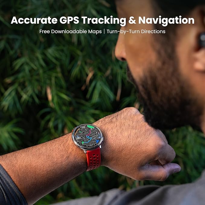 Amazfit Active 2 Premium Smart Watch Fitness Tracker (Round) for Android & iPhone, 10 Day Battery, Water Resistant, GPS Maps, Heart & Sleep Monitor, HYROX Mode, Sapphire Glass, Leather + Sport Strap
