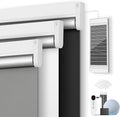 Motorized Blackout Smart Roller Blinds with Remote Control & Solar Panel - Automatic Electric Shades for Windows, Compatible with Alexa - White,34¼"W*72" H