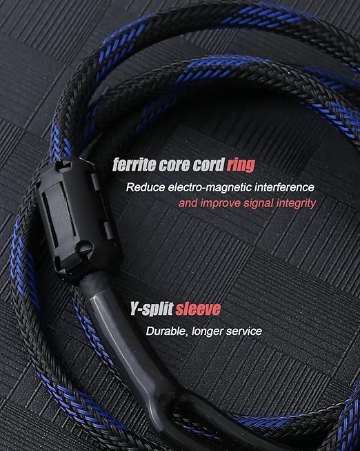 Diaianyfi Audiophile RCA to 2RCA Subwoofer Cable,1 RCA Male to 2 RCA Male Audio Cable RCA Y-Adapter,Oxygen-Free Copper,Nylon Braided Jacket (16.5ft)