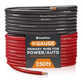 InstallGear 16 Gauge 250ft Speaker Wire - Oxygen-Free Copper Wire for Car Audio, Home Theater, Stereo, and Surround Sound Systems - Durable and Easy to Install - Red, Black