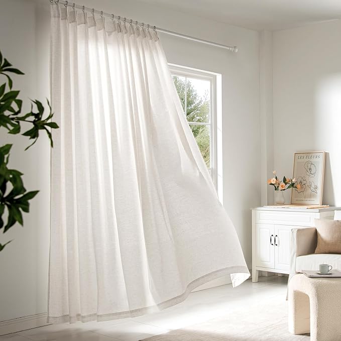 Memory Trained Pinch Pleated Curtains 100 Inches Long, Viral Linen Pinch Pleat - Image 6