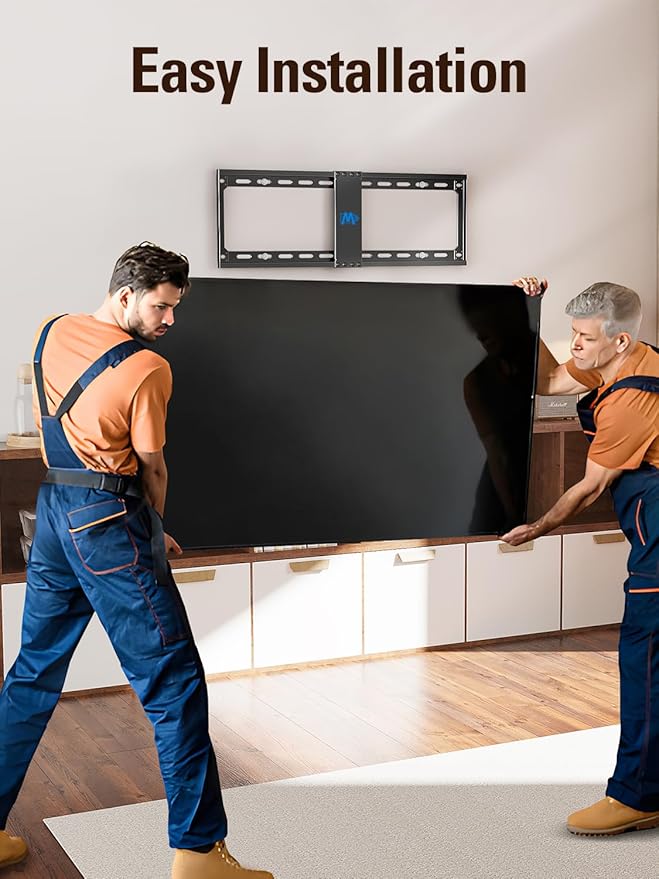 Mounting Dream TV Mount Fixed for Most 42-84 Inch Flat Screen TVs, UL Listed TV Wall Mount Bracket up to VESA 600 x 400mm and 132 lbs - Fits 16"/18"/24" Studs - Low Profile and Space Saving MD2163-K