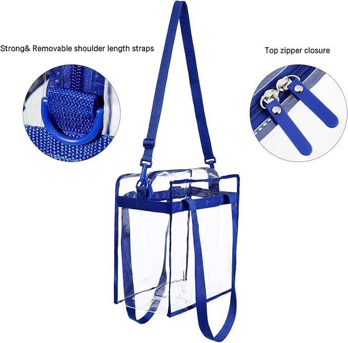 BAGAIL Clear Bags 12x6x12 Stadium Approved Clear Tote Bag - Image 2