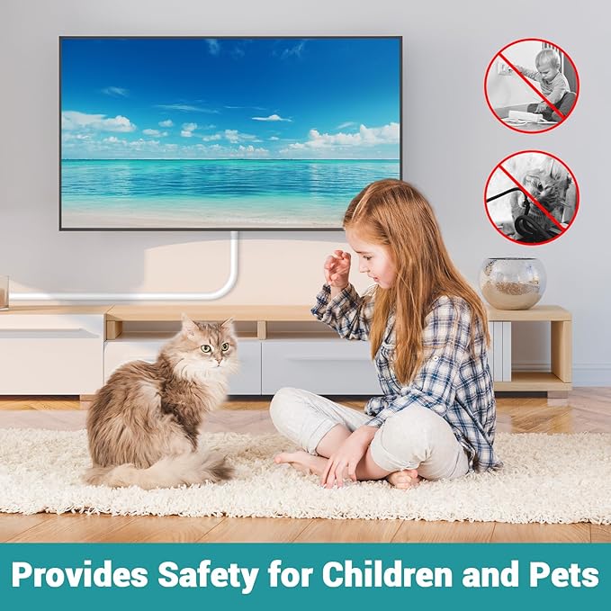 157 Inch Self-Adhesive TV Cable Hider, Home Audio Flexible Wire Cord Management, RG6 Coaxial Cable Raceways, HDMI Cable Cord Hider, White (4m)