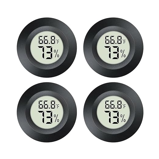 4pcs Mini Hygrometer Thermometer Indoor Outdoor Round Humidity Meter by Maiweitong