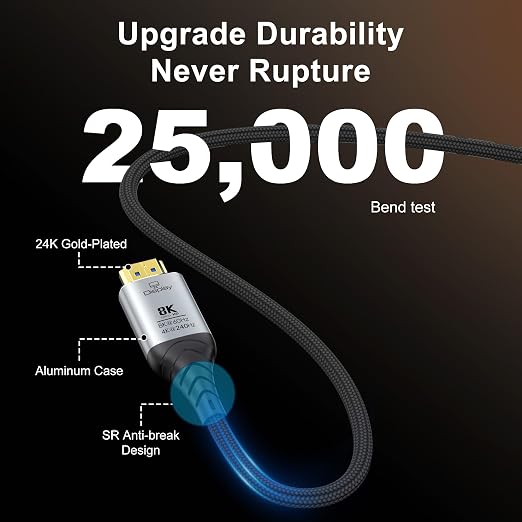 Fiber Optic HDMI Cable 130FT, 8K Long HDMI 2.1 Cable, 48Gbps Ultra High Speed - Image 6