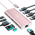 USB C Hub Multiport Adapter, 10-in-1 Laptop USB C Docking Station for Dell/HP Laptop, Type C Dock to 4K HDMI,Ethernet,100W PD,3USB 3.0, 2USB 2.0, SD/TF, Thunderbolt Dock for MacBook, Surface, Lenovo