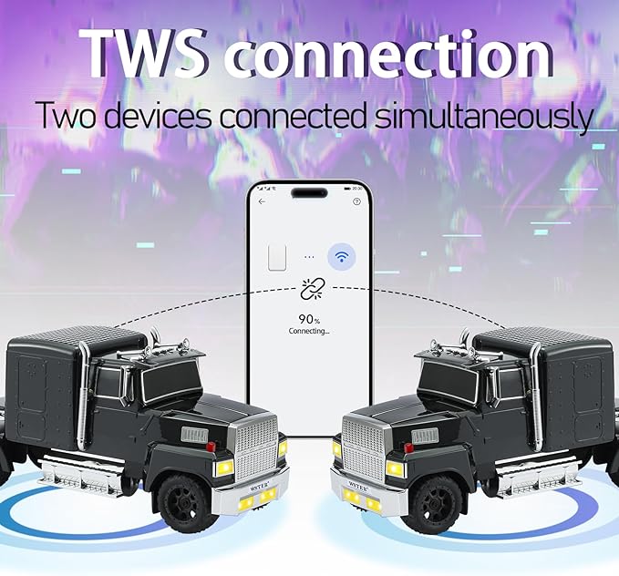 WSTER American Truck Bluetooth Speaker, Retro Car Model，Portable Wireless with HD Stereo Sound, TWS Pairing, USB/TF/AUX Playback, Unique Truck Model Speaker for Home & Outdoor(Black)