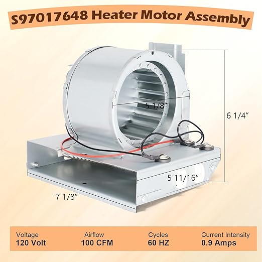 S97017648 Heater Motor Assembly Compatible with Broan Nutone 9965F, 605RP, 660RP, 665RF, 665RP, 665RSP, 9065-R02 Bathroom Fan Motor Replacement for Nu-Tone Heater