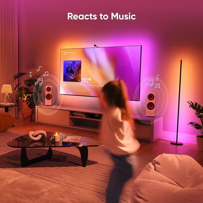 Nanoleaf Matter Smart Floor Lamp, LED Standing Lamps Work with Alexa, Music Sync Corner Lamp,16 Million Colors, 1700lm RGBTW Floor Lamp with Voice Control for Living Room, Ambient Lighting, White