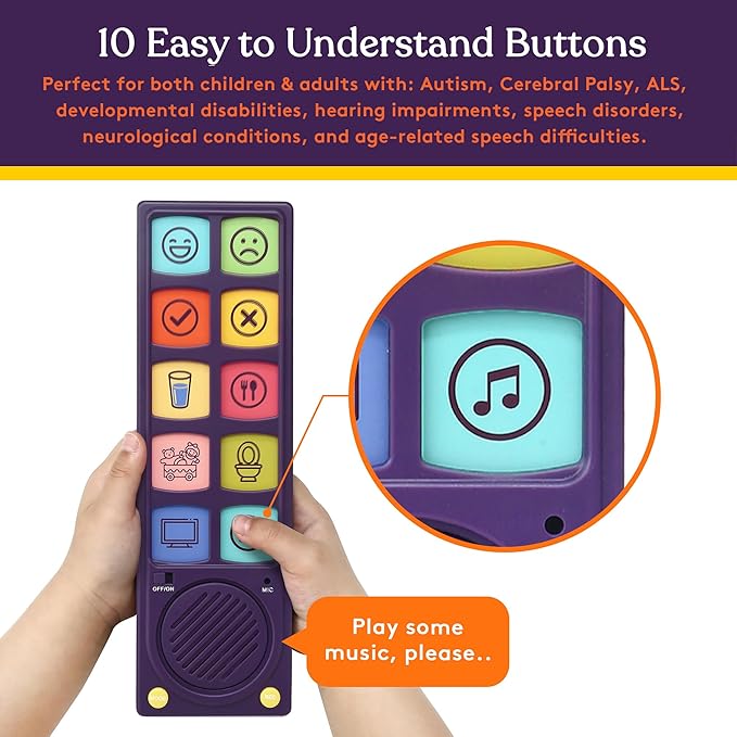 Special Supplies AAC Communication Device Speech Therapy,Talker Buddy Communication Device For Non Verbal Kids & Adults,Autism Talking Aids For Home,School Kids Communication Device W/Recording Option