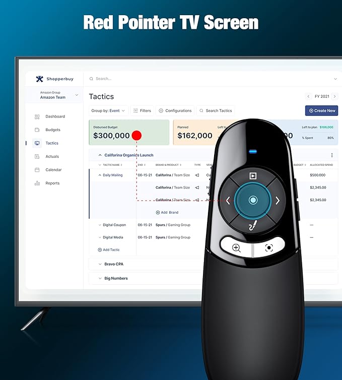 Presentation Clicker for TV LED LCD Screen Digital Presentation Clicker w Magnifier Highlight,2 in 1 Type C Presenter Remote Pointer Wireless with Volume Control for Classroom Teacher Projector Mac