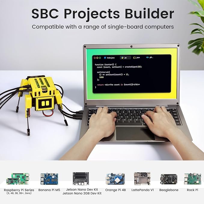 GrowCube Portable Monitor with Keyboard,14inch 1080P FHD Lapdock Compatible with Mini PC/Phone/PC/Game Console,CrowView Note with RPi5 & Jetson Adapters(Full Feature TypeC & HDMI Cable Included)