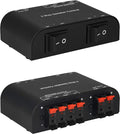 Xtrempro 61048 2 to 4 Way Speaker Switch, 1 in 2 Out to 1 in 4 Out Way Pair Stereo Speaker Selector W/Terminal Clamps Metal Non-Slip Box - Black (1 x 2 Way)