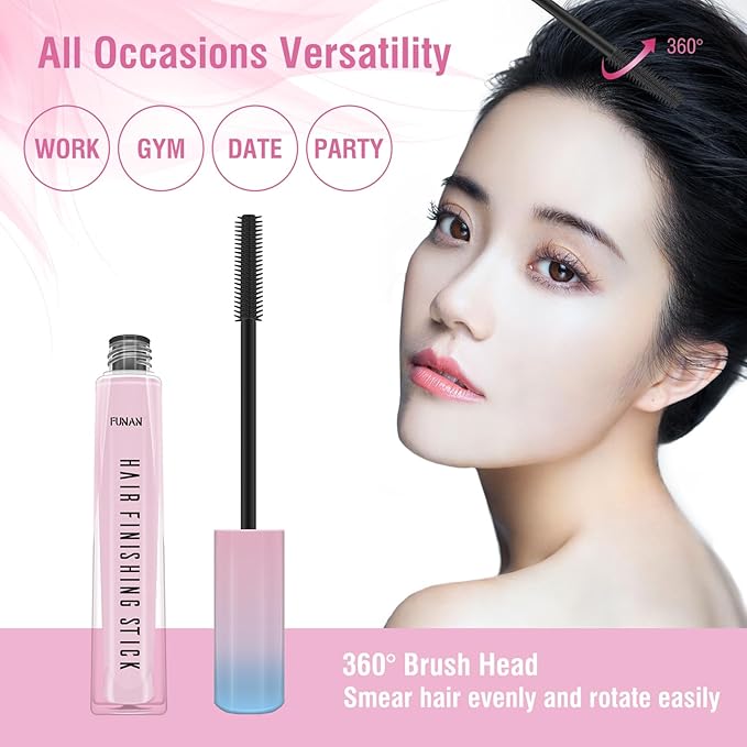 PasaRose Hair Finishing Stick 2 Pack for Small Broken Hair Cream/Gel for Women Naturally Refreshing, Non-Greasy and Non-Sticky