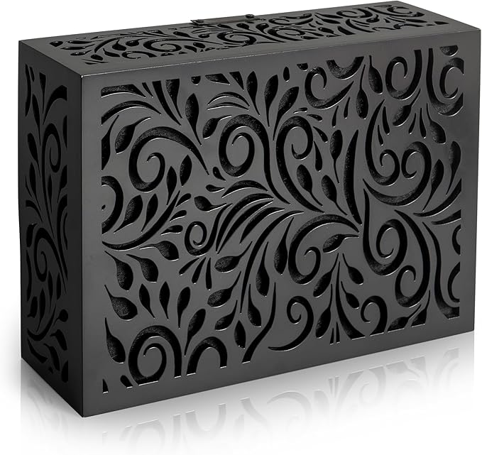 Black Decorative Doorbell Cover Box,Weather Protection Housing Modern Black – Sleek Wall-Mounted Decorative Door Bell Cover Plate – Noise-Reducing, Easy to Install (standard seize (7.75” x 6” x 2.75”)