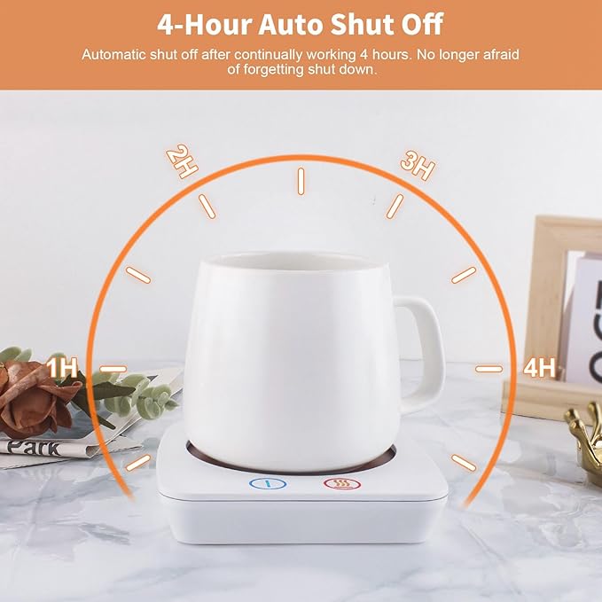 VOBAGA Coffee Warmer & Mug Warmer for Home Office Home Desk with 4H Auto Shut Off, Electric Cup Warmer Plate with 3 Temperature Settings for Tea, Water, Cocoa, Coffee Gifts Accessories for Women Men