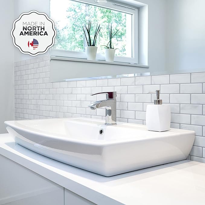 SMART TILES Peel and Stick Backsplash- 10 Sheets of 10.95" x 9.70" - 3D Adhesive Peel and Stick Tile Backsplash for Kitchen, Bathroom, Wall Tile, Subway Nero