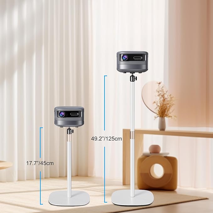 Hocoder Projector Stand Floor Projector Mount Stand 1/4 Screw with Heavy Base, Adjustable Height 33"-50",Arbitrary Angle adjustment, for Living Room, Courtyard, Bedroom