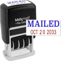 MaxMark Self-Inking Rubber Date Office Stamp with MAILED Phrase Blue Ink & Date RED Ink (Max Dater II), 12-Year Band
