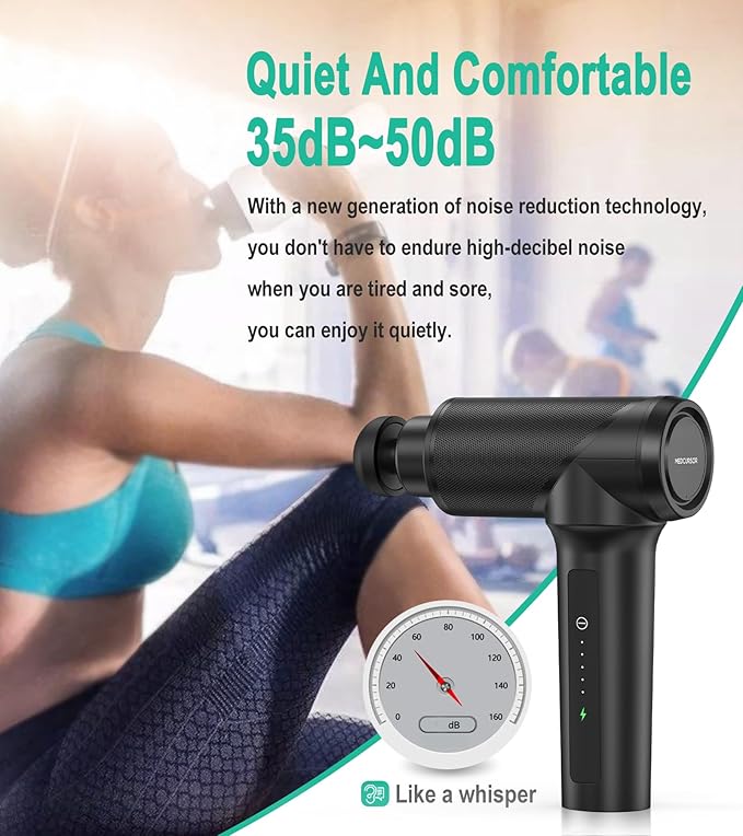 Medcursor Massage Gun - High Intensity Brushless Motor, Handheld Percussion Deep Tissue Massager with 6 Massage Heads for Sore Muscle and Stiffness, Gifts for Father/Dad (Black)