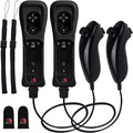 Digital Dynasty 2 Pack Motion Plus Wii Controller with Nunchuks - Wii Remote with Nunchuks Compatible with Nintendo Wii & Wii U (Black)