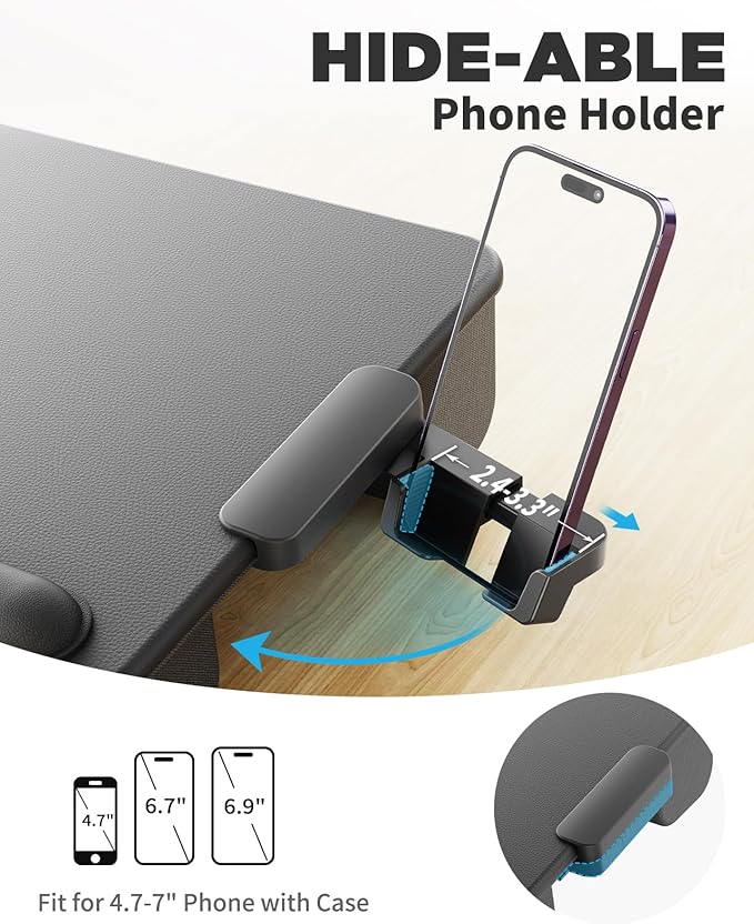 SAIJI Laptop Lap Desk, Portable Laptop Desk for Bed - Fits Up to 17" Laptops & MacBook,Lightweight Lap Tray Table with Storage Drawer, Lap Desk with Cushion, Lap Stand for Bed & Couch