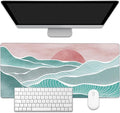 EOBKLAX Ocean Wave and Mountain Large Gaming Mouse Pad,Waterproof Desk Mat for Desktop,Non-Slip Rubber Base Mousepad with Stitched Edges for Laptop Office and Home 35.4X15.7 Inch