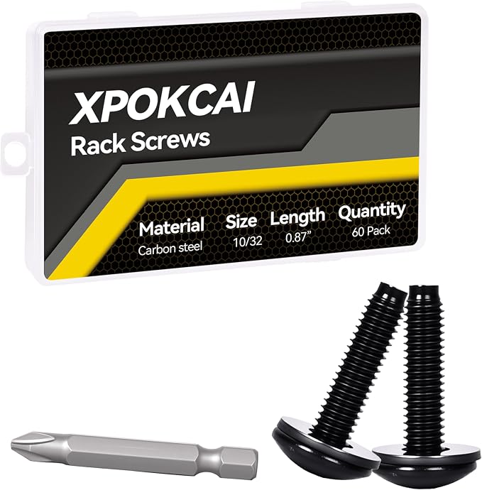 60-Pack Rack Screws 10/32 with Nylon Washers by Unknown
