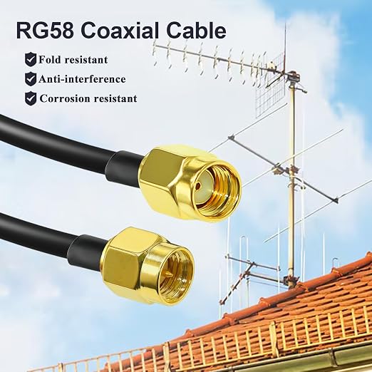 TUOLNK SMA Cable RG58 SMA Male to RP-SMA Male Extension Cable 12inch Pigtail - Image 3